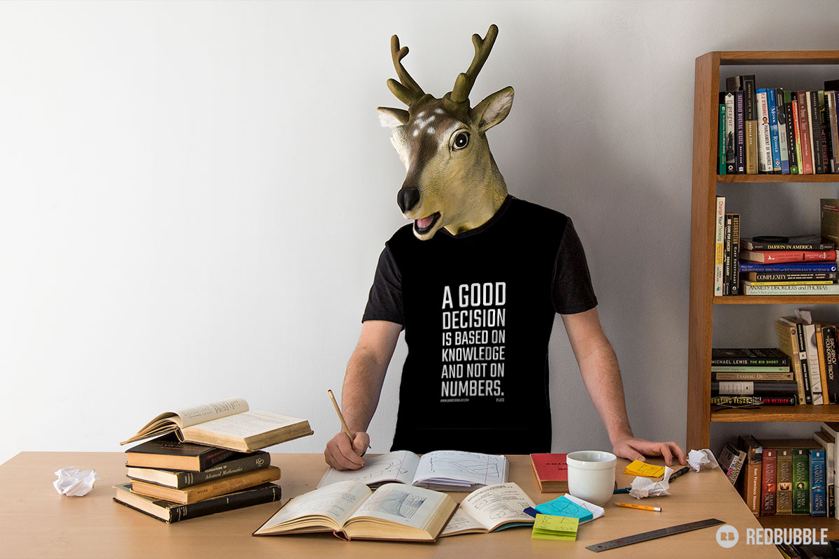 5. A good decision is based on knowledge and not on numbers. Plato Graphic T-Shirt