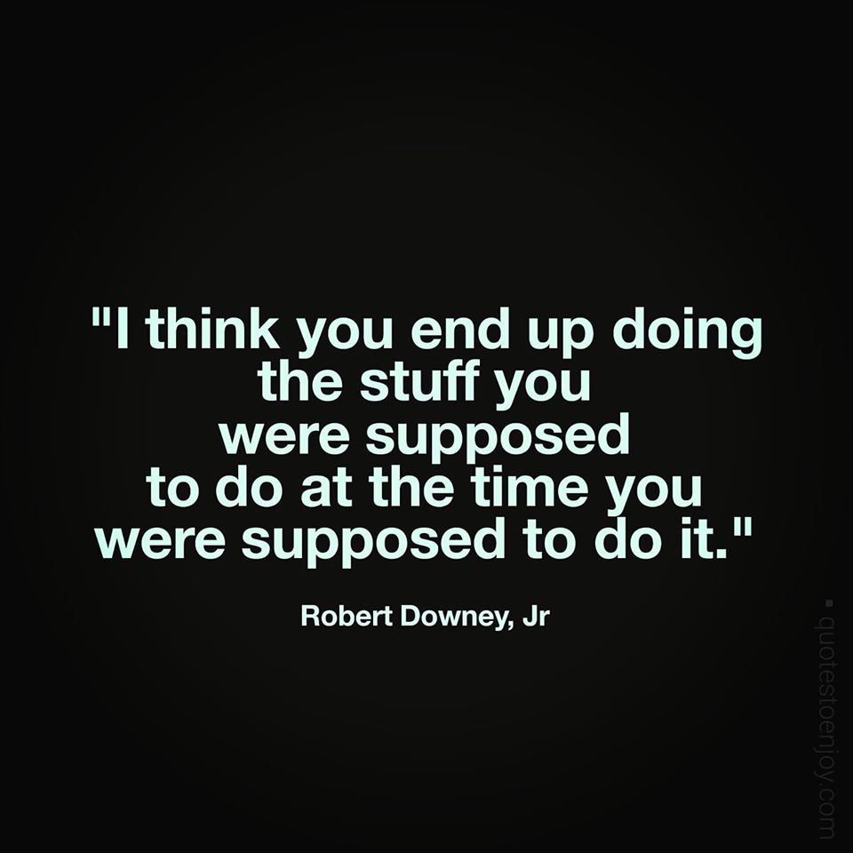 I think you end up doing the stuff you were... Robert Downey, Jr.