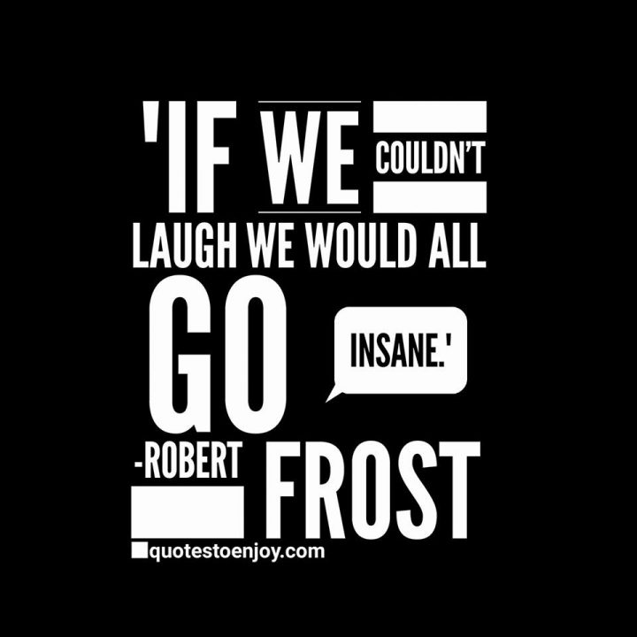 If we couldn t laugh we would all go insane Robert Frost Quotes