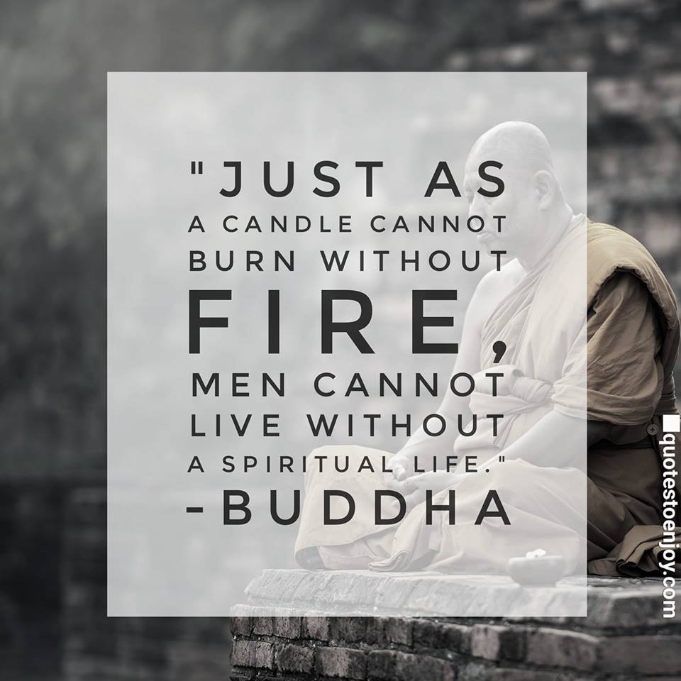 Just as a candle cannot burn without fire, men cannot live... Buddha